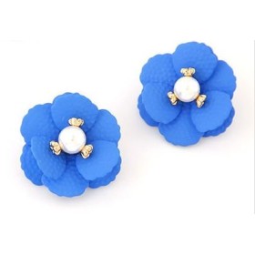 Blue Pearl Stud Earrings